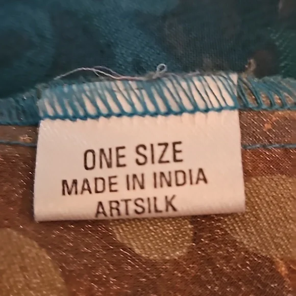 STERLING STYLES 1990s Mixed Print Metallic Patchwork Assymetric Kimono - Picture 10 of 11